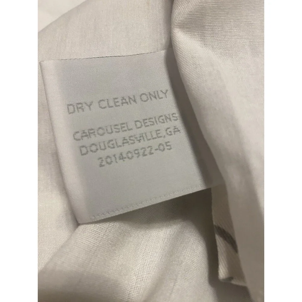 Carousel Designs 2 Curtain Panels 105” Gray White Damask Lined Custom USA